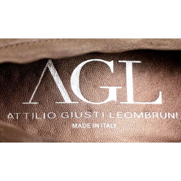 AGL Italy BROWN REAL LEATHER SUEDE LOW HEEL POINTED PUMP WOMEN'S SHOES Size 40 - Picture 6 of 10